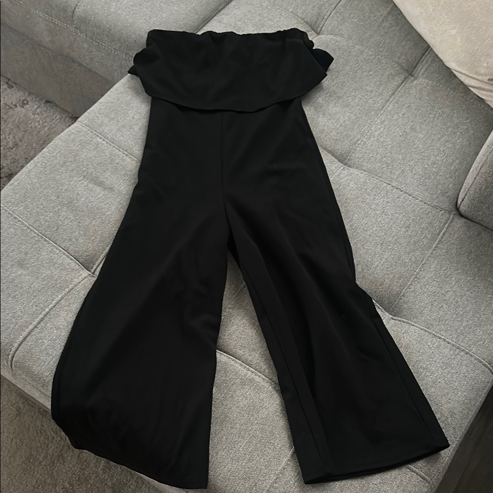 Blue Blush Black Wide-Leg Jumpsuit